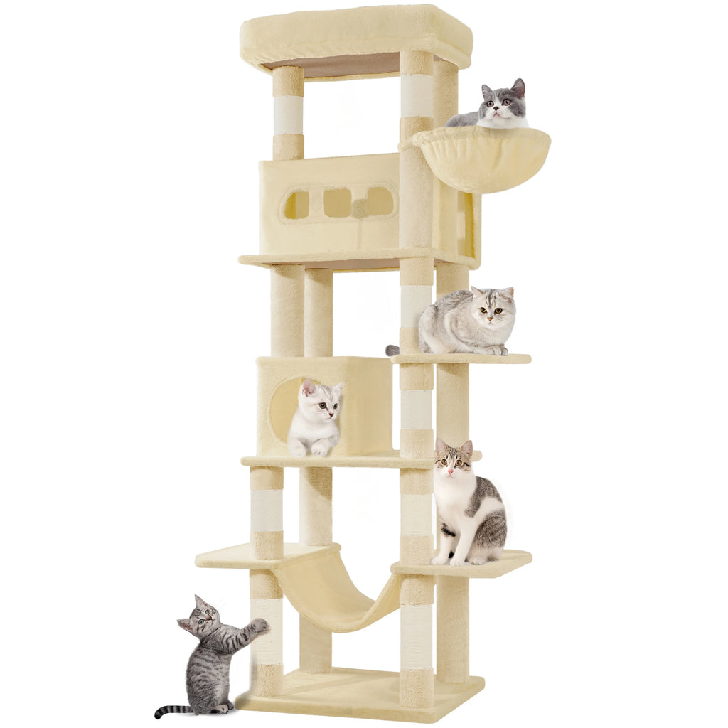 Arbre à chat 170 cm multi-niveaux — grand perchoir, coussin lavable – photo 9