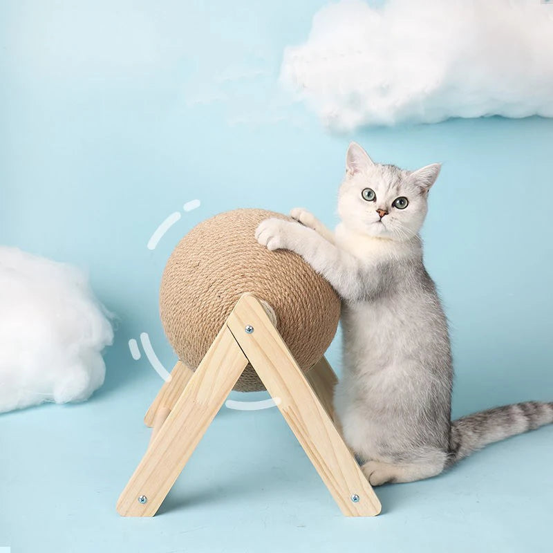 Griffoir pour chat avec balle en sisal — support en L ou en V – photo 8