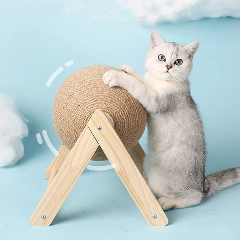 Griffoir pour chat avec balle en sisal — support en L ou en V