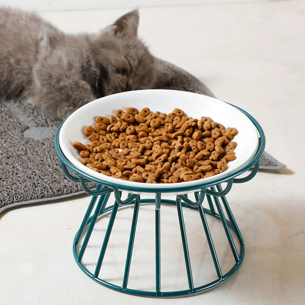 Bol surélevé pour chat en céramique — support anti-renversement – photo 4