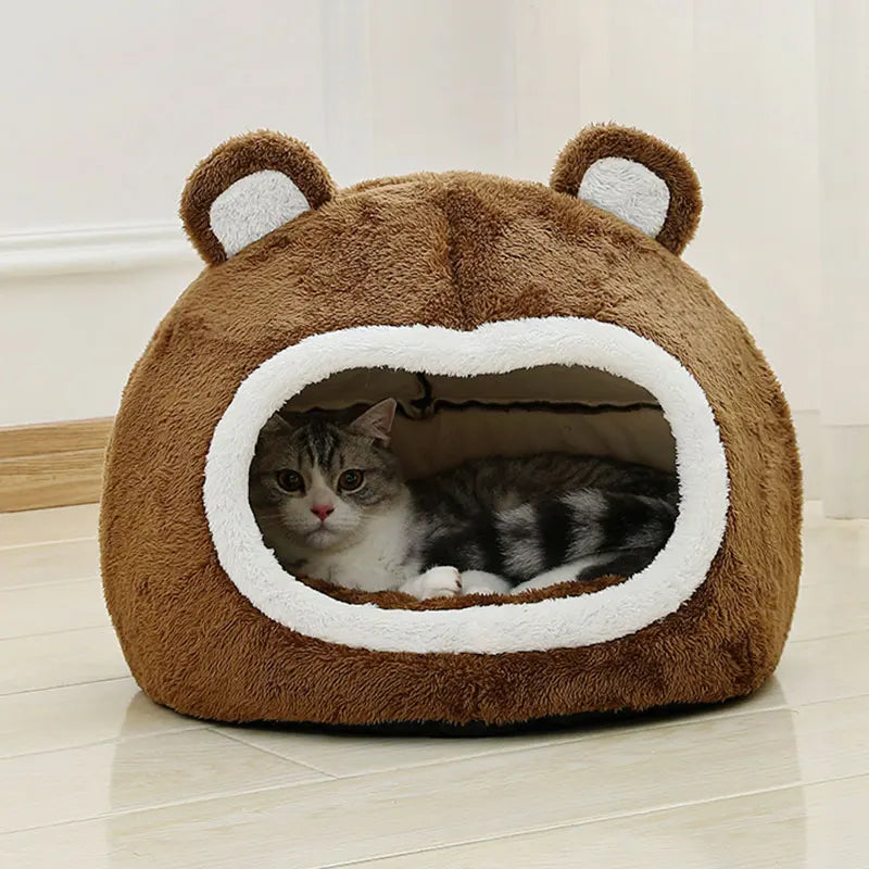 Lit tente pour chat en peluche — panier grotte douillet, S à L – photo 4