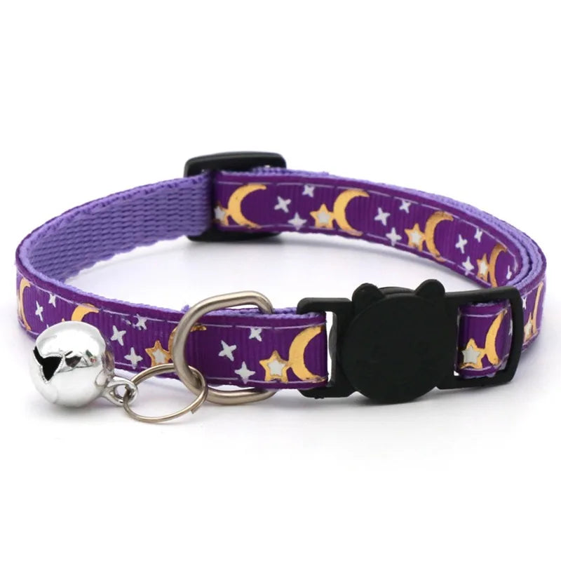 Collier pour chat avec clochette — réglable, motifs empreintes – photo 7