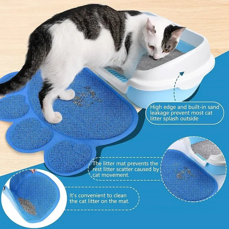 Tapis de litière pour chat motif pattes — imperméable, 2 tailles – photo 4