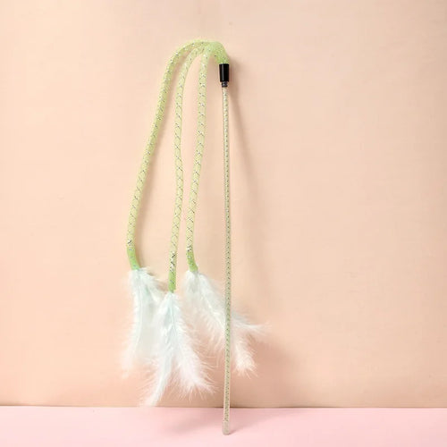 Canne à plumes pour chat 42 cm avec grelot — 3 coloris – photo 2