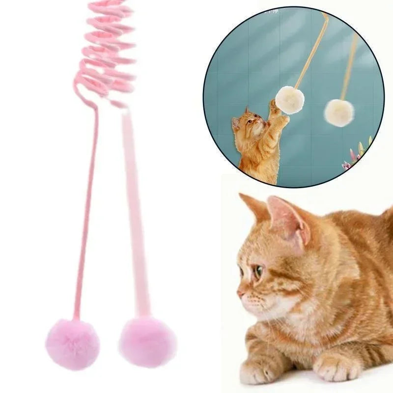 Canne pour chat à ressort avec balle en laine — 3 coloris – photo 4