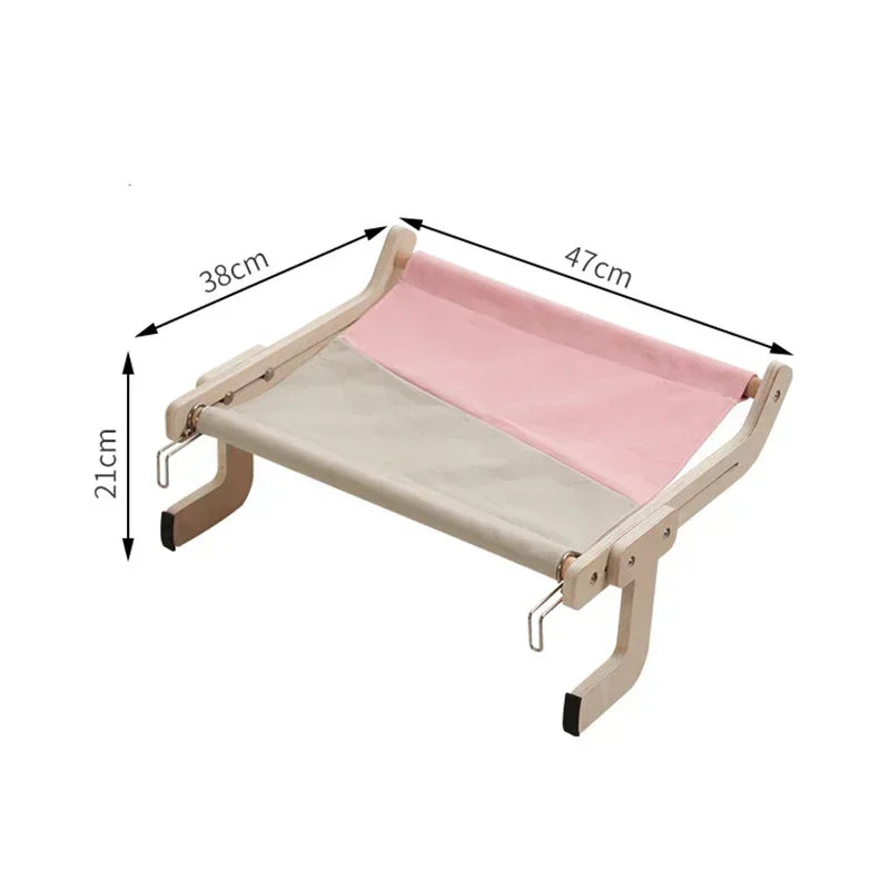 Hamac pour chat sur pied en bois — toile coton lavable, 6 coloris – photo 2