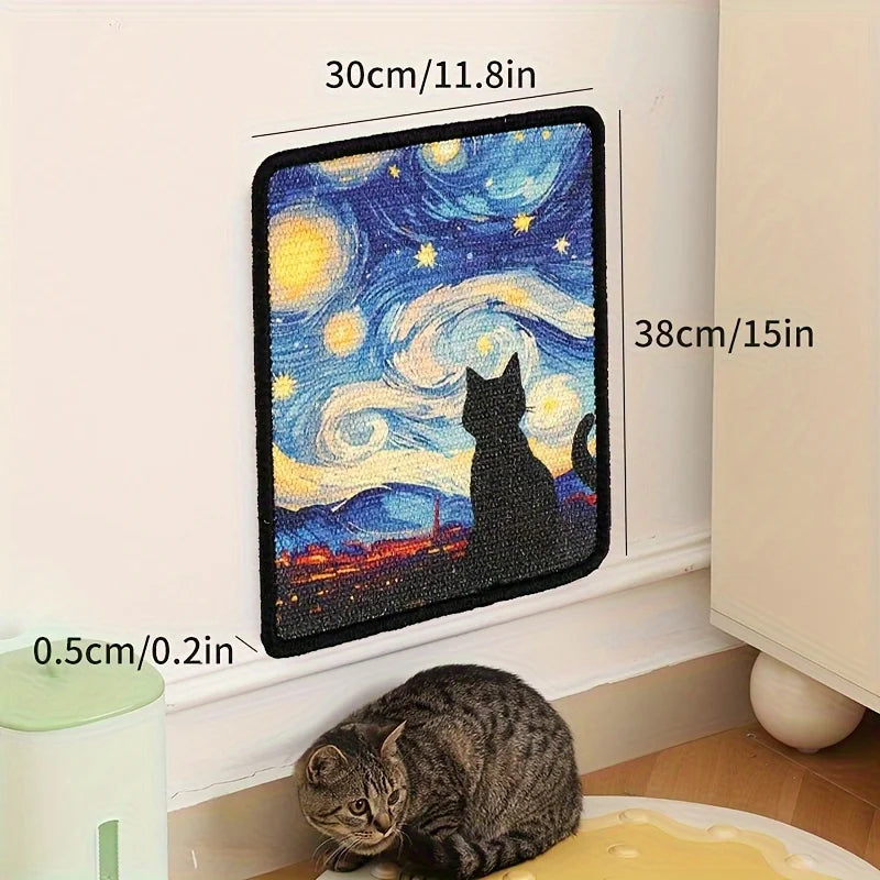 Griffoir mural en sisal pour chat — tableau décoratif, 5 motifs – photo 4