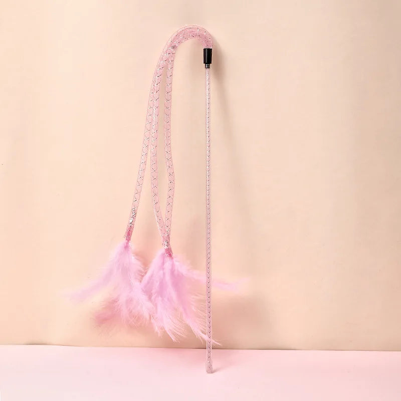 Canne à plumes pour chat 42 cm avec grelot — 3 coloris – photo 3