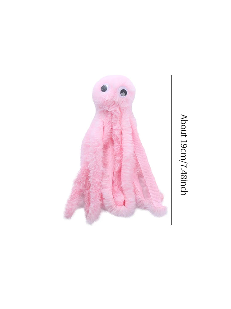 Peluche pieuvre pour chat — jouet doux en tissu, 3 coloris – photo 7