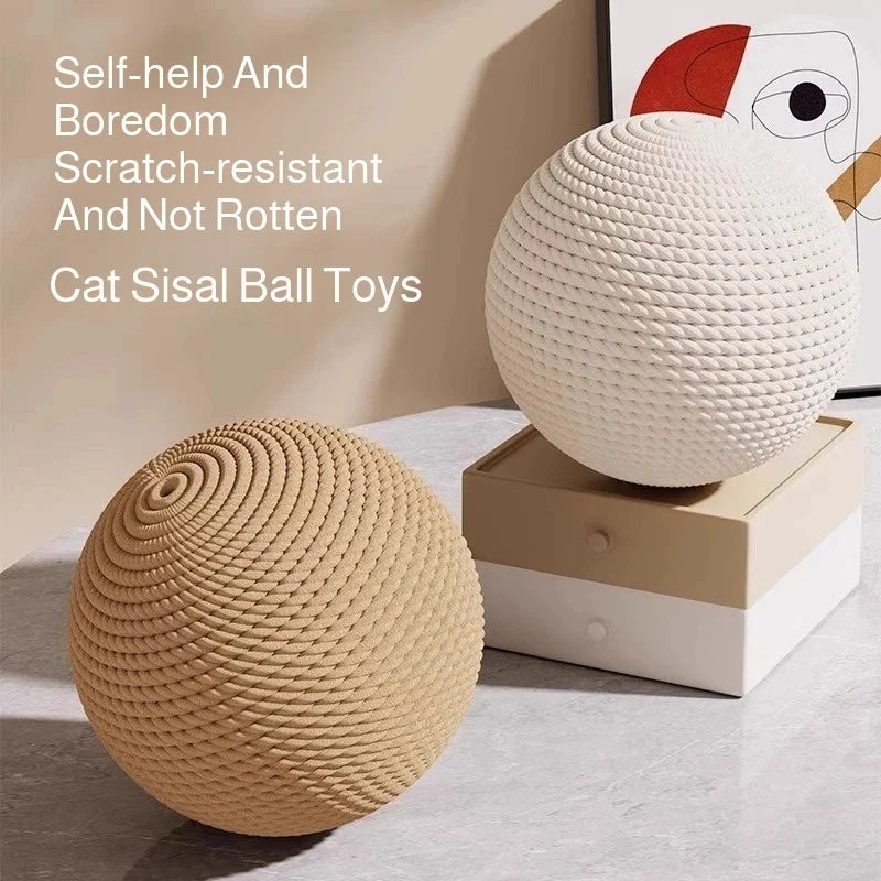 Balle en sisal pour chat — jouet sonore de 6, 7 ou 8 cm – photo 2