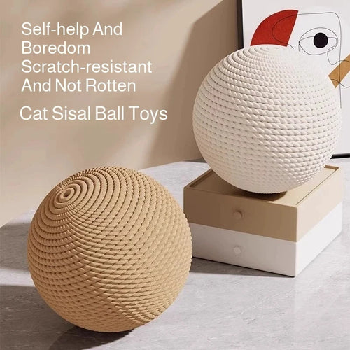 Balle en sisal pour chat — jouet sonore de 6, 7 ou 8 cm – photo 2