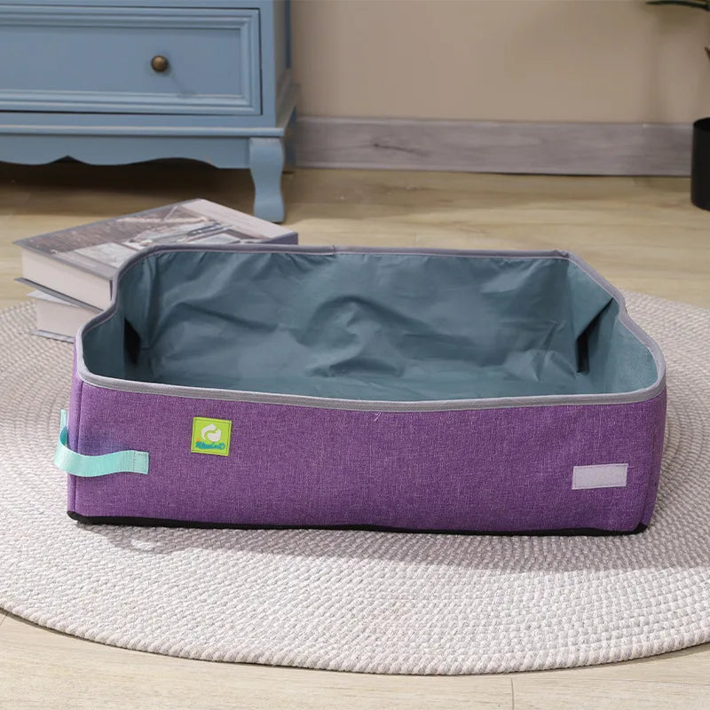 Bac à litière pour chat pliable semi-ouvert — tissu Oxford imperméable – photo 8