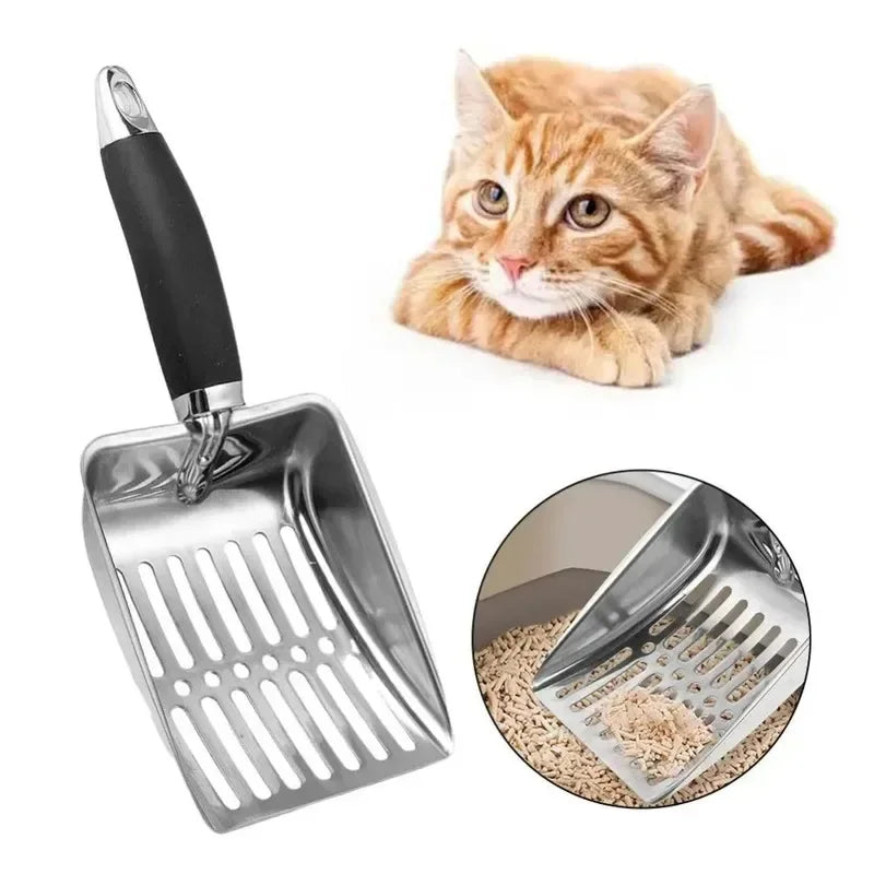 Pelle à litière pour chat en inox à long manche – photo 2