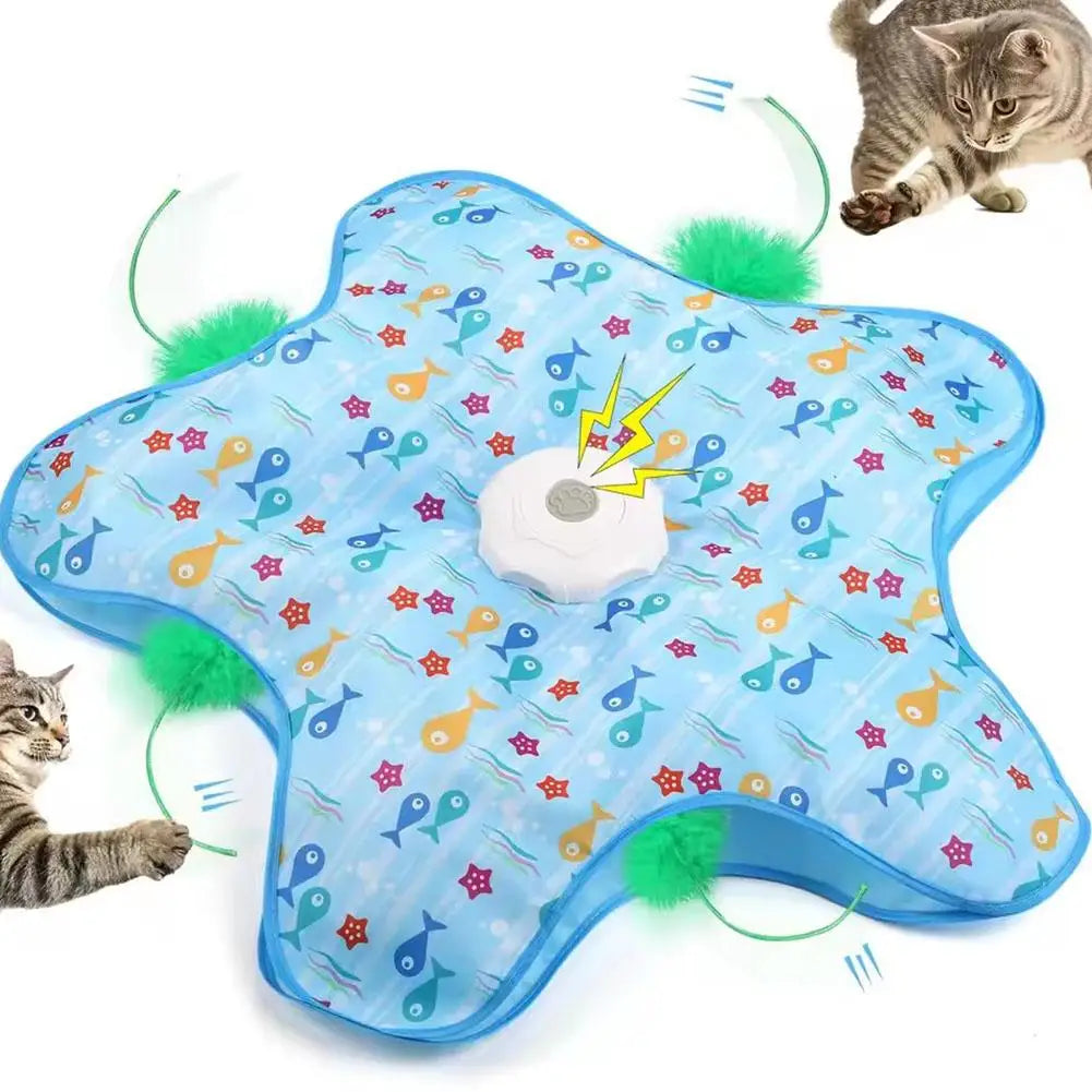 Jouet cache-cache pour chat — souris couinante et plumes cachées – photo 5