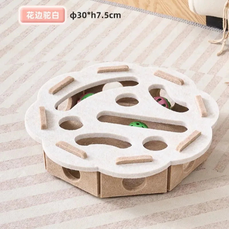 Griffoir pour chat carré ou fleur — jouet interactif en feutre – photo 13