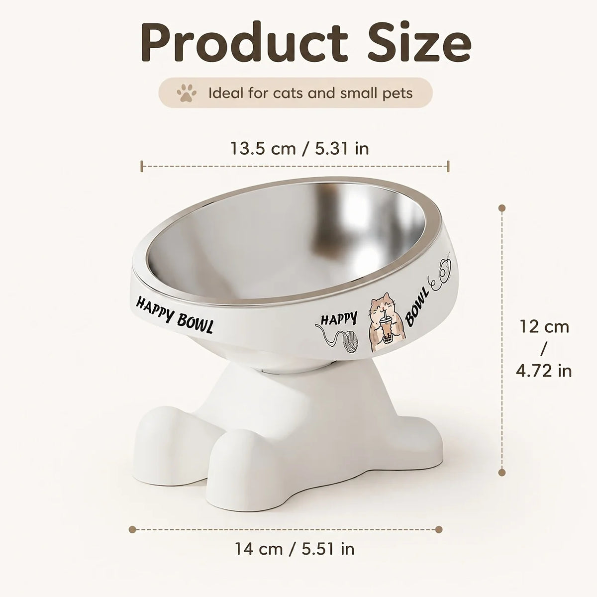 Gamelle surélevée pour chat à motifs — bol plastique ou inox – photo 2