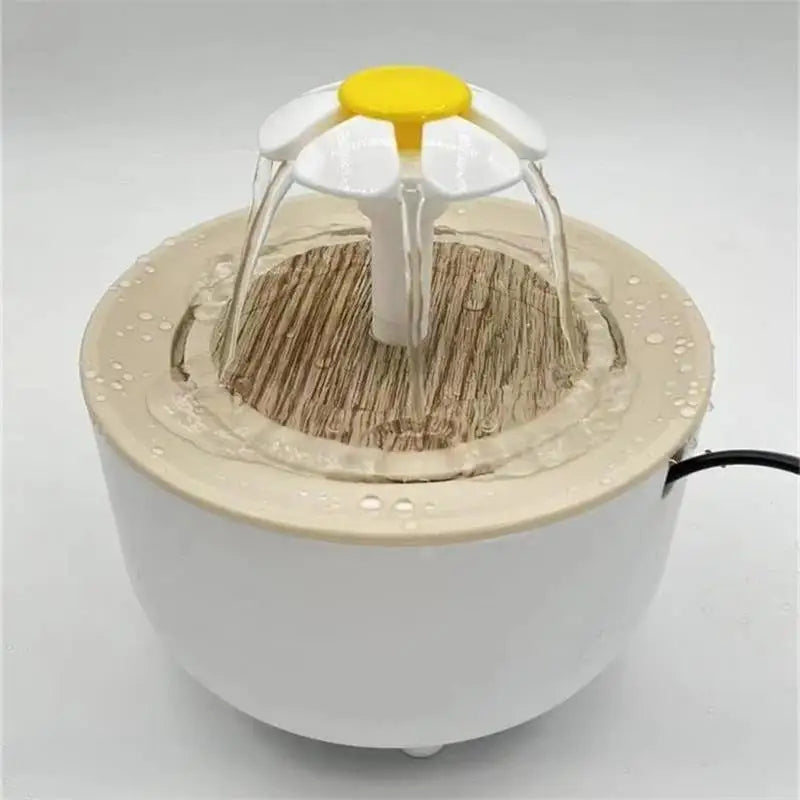 Fontaine à eau pour chat 1,2 L avec filtre — compacte, motif lotus – photo 8