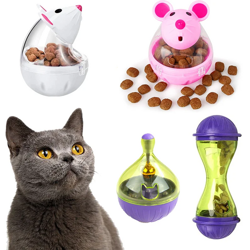 Balle distributrice de croquettes pour chat — culbuto souris