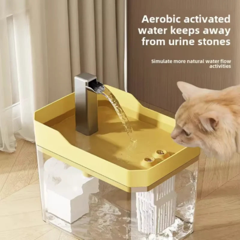 Fontaine à eau pour chat 1,5 L transparente — filtre, pompe USB-C – photo 2