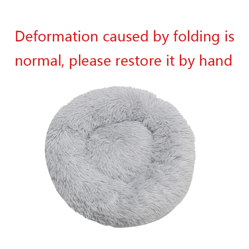 Lit rond pour chat en peluche — panier douillet lavable – photo 5