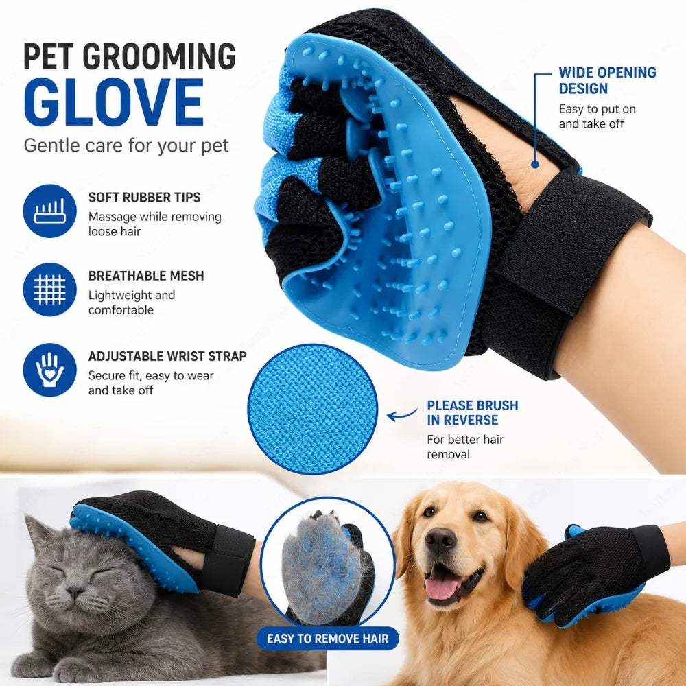Gant de toilettage pour chat en silicone — anti-poils, lot au choix – photo 2