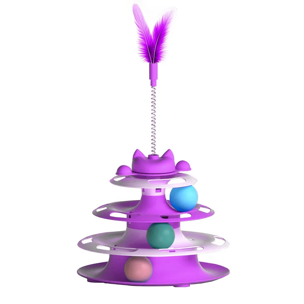 Jouet tourniquet pour chat avec balle et canne — jeu en solo – photo 3