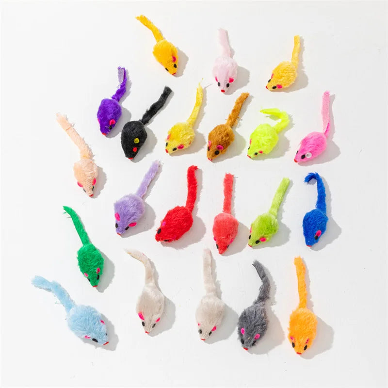 Souris pour chat en fausse fourrure et plumes — lot de 5 ou 10 – photo 6
