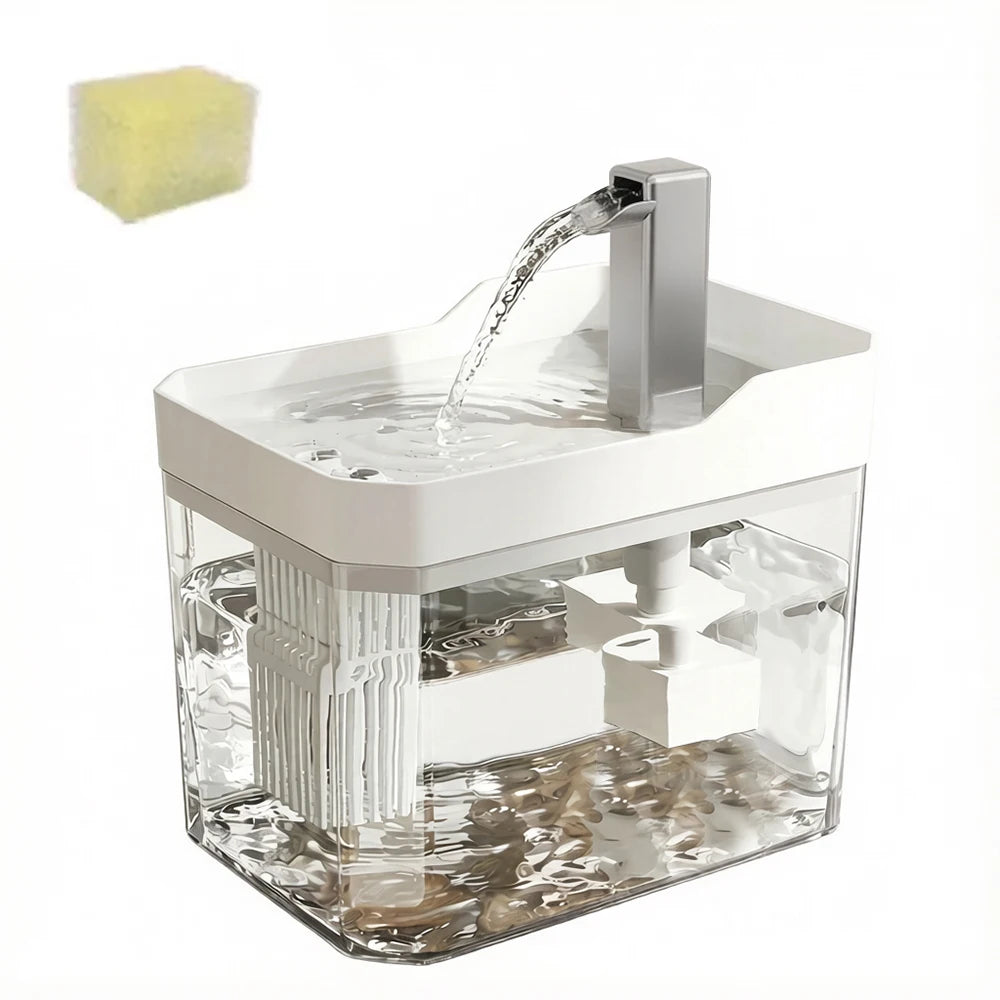 Fontaine à eau pour chat 1,5 L transparente — filtre, pompe USB-C – photo 8