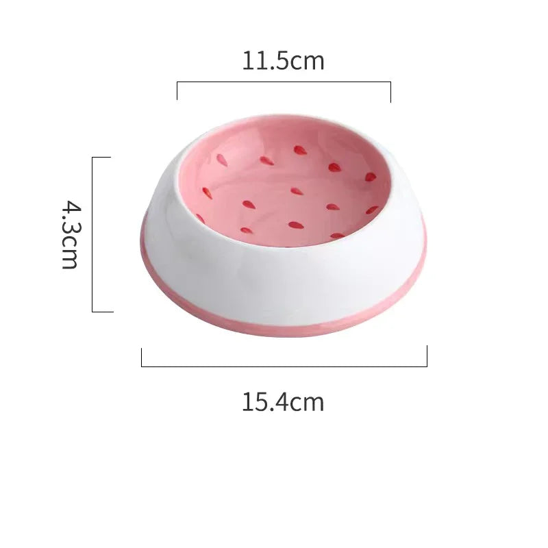 Gamelle en céramique pour chat forme fruit — pastèque, fraise, orange – photo 7
