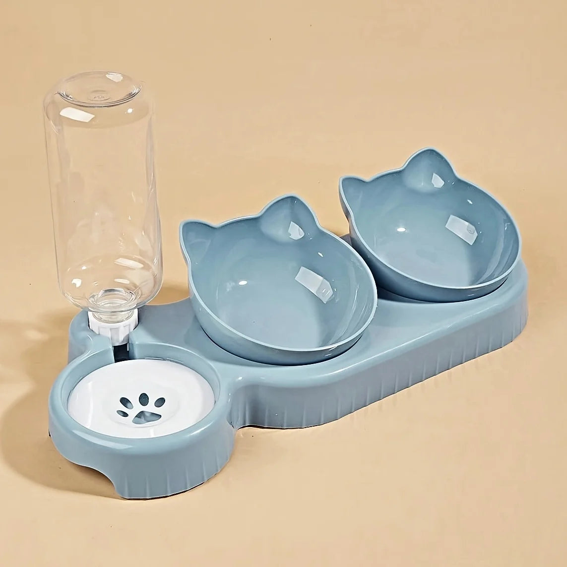 Gamelles inclinées pour chat avec distributeur d'eau — set 3 en 1 – photo 9