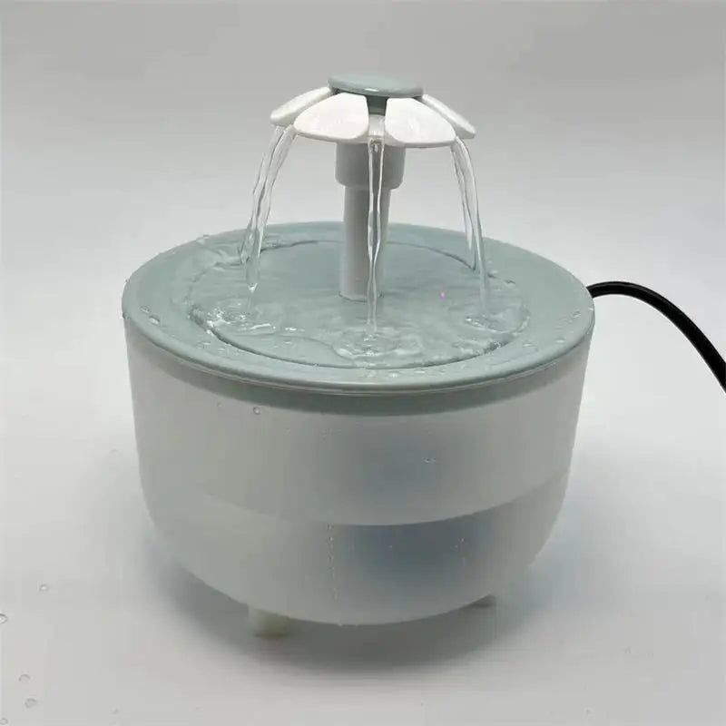 Fontaine à eau pour chat 1,2 L avec filtre — compacte, motif lotus – photo 13