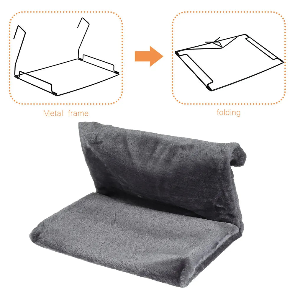 Hamac de radiateur pour chat — lit suspendu en peluche, cadre métal – photo 3