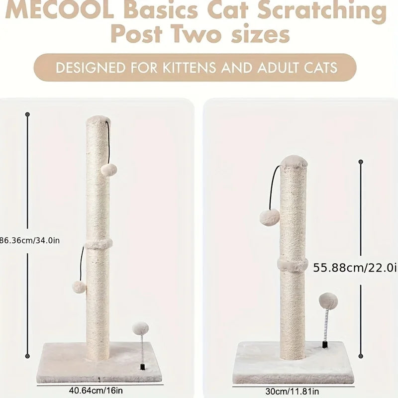 Griffoir colonne pour chat en sisal avec balle suspendue — 2 tailles – photo 3