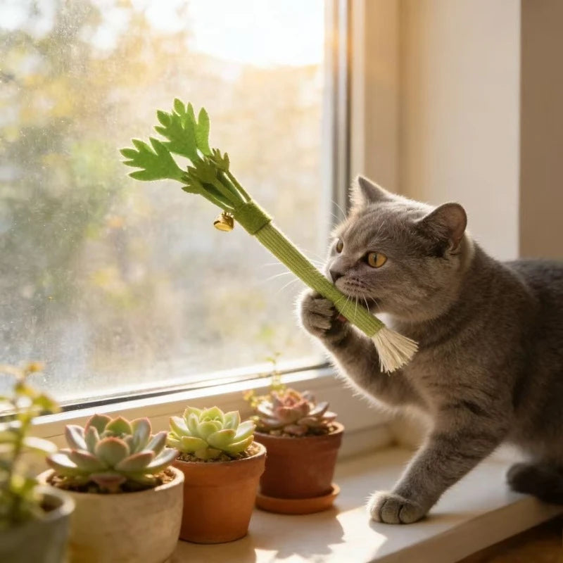 Bâton à mâchouiller pour chat à l'herbe à chat — feutre, couinant – photo 3