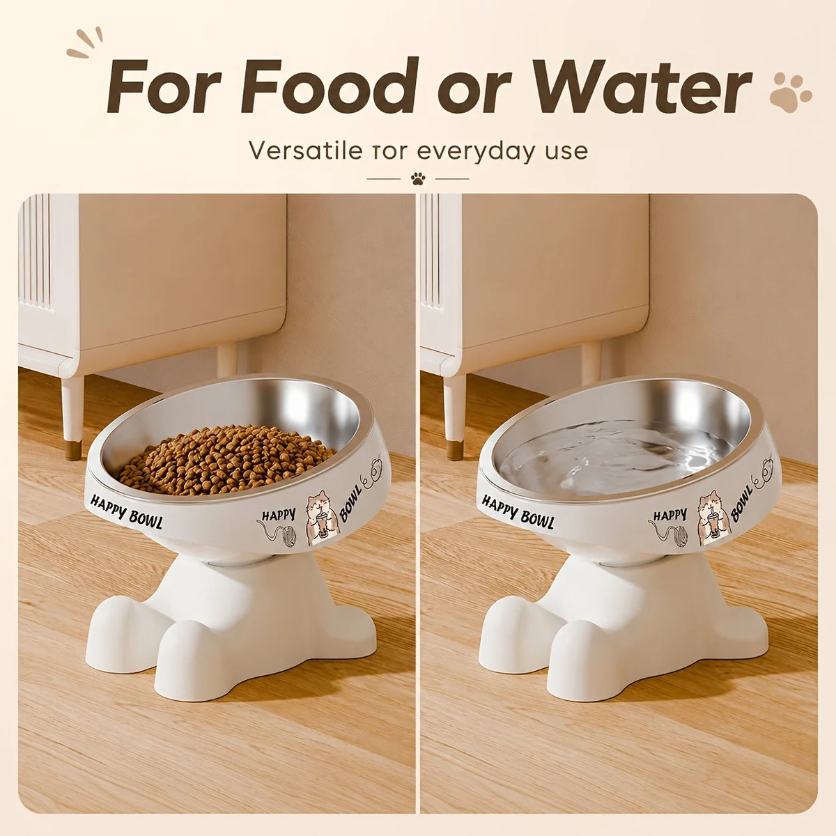 Gamelle surélevée pour chat à motifs — bol plastique ou inox – photo 3