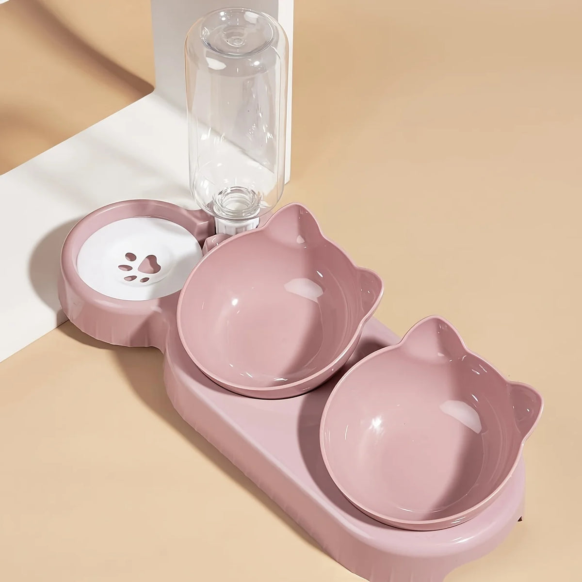 Gamelles inclinées pour chat avec distributeur d'eau — set 3 en 1 – photo 10
