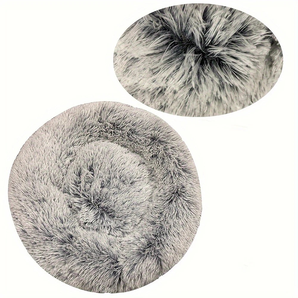 Lit rond pour chat en peluche — panier douillet lavable – photo 12