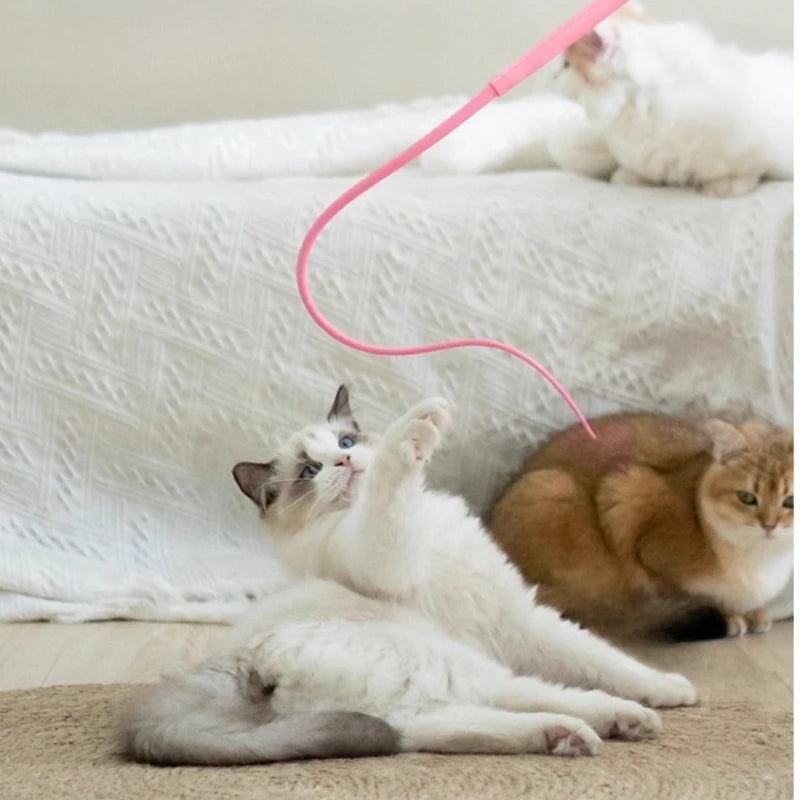 Canne pour chat à queue de souris en silicone — rose ou bleue – photo 3