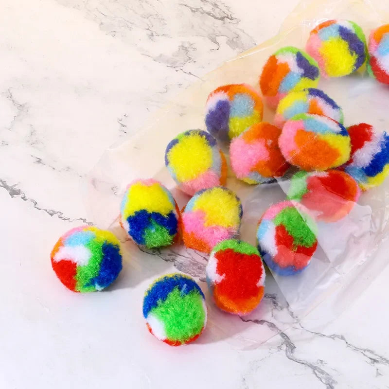 Balles en peluche pour chat — lot de 20 couleurs assorties – photo 4