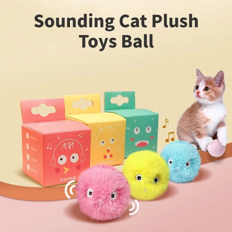 Balle sonore pour chat — chant d'oiseau, grenouille ou grillon