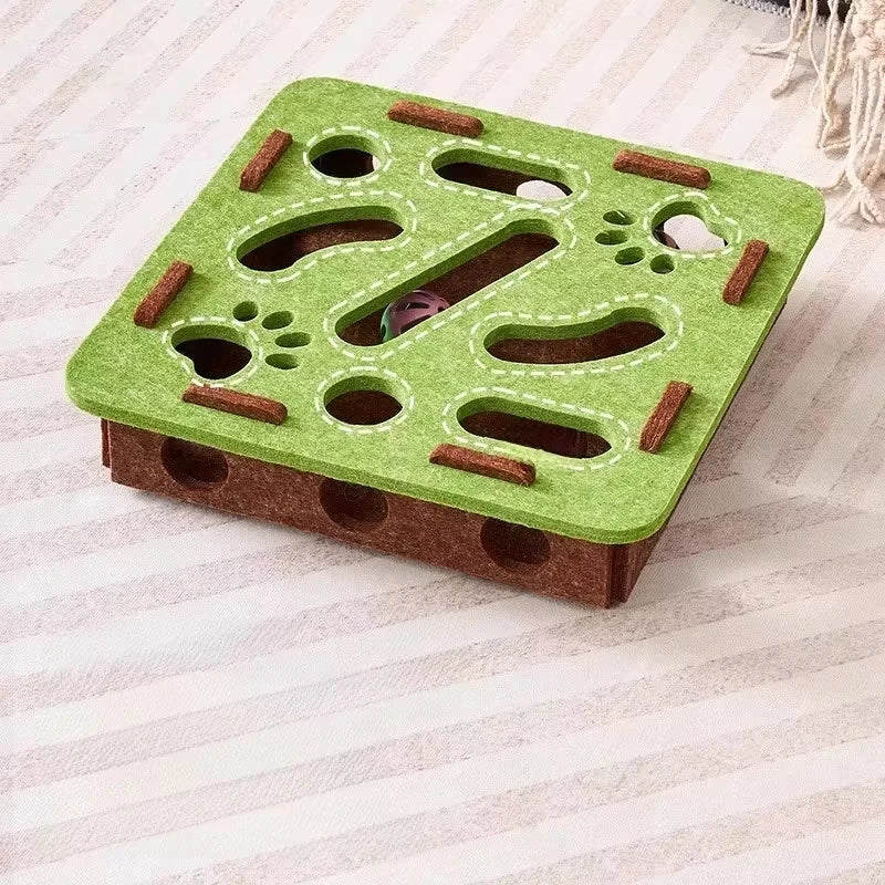Jouet puzzle pour chat en feutre — boîte à balles d'activité – photo 4