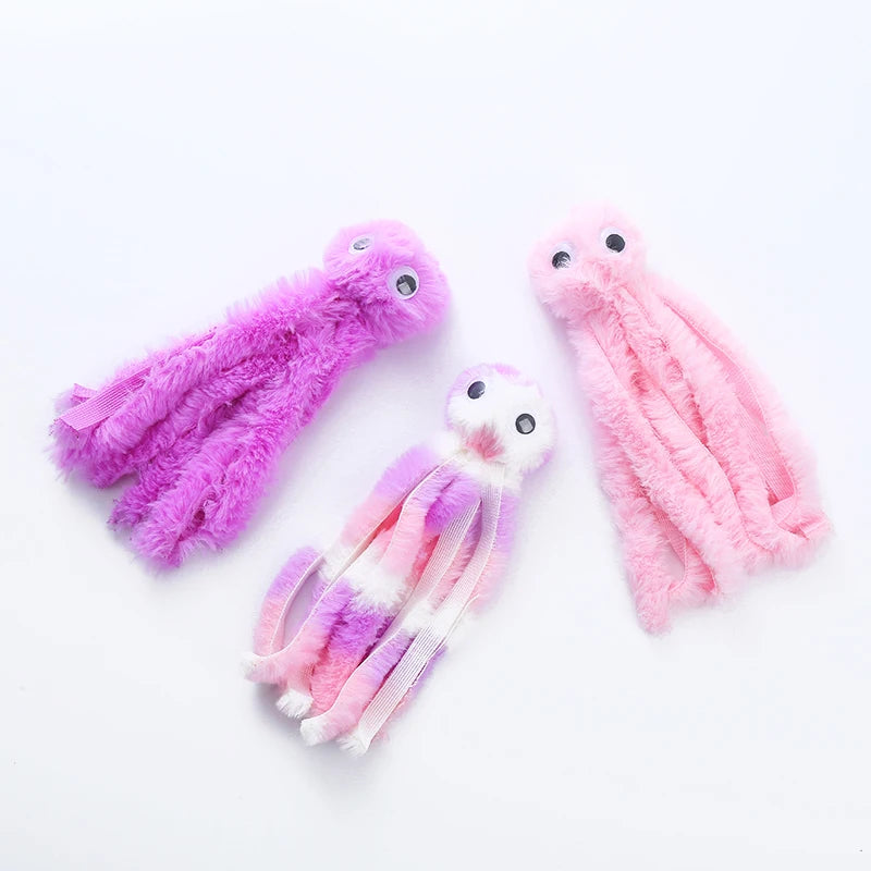 Peluche pieuvre pour chat — jouet doux en tissu, 3 coloris – photo 3