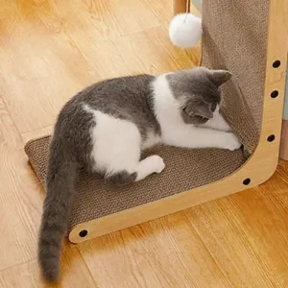 Griffoir pour chat en carton forme L — lit et griffoir 2 en 1 – photo 5