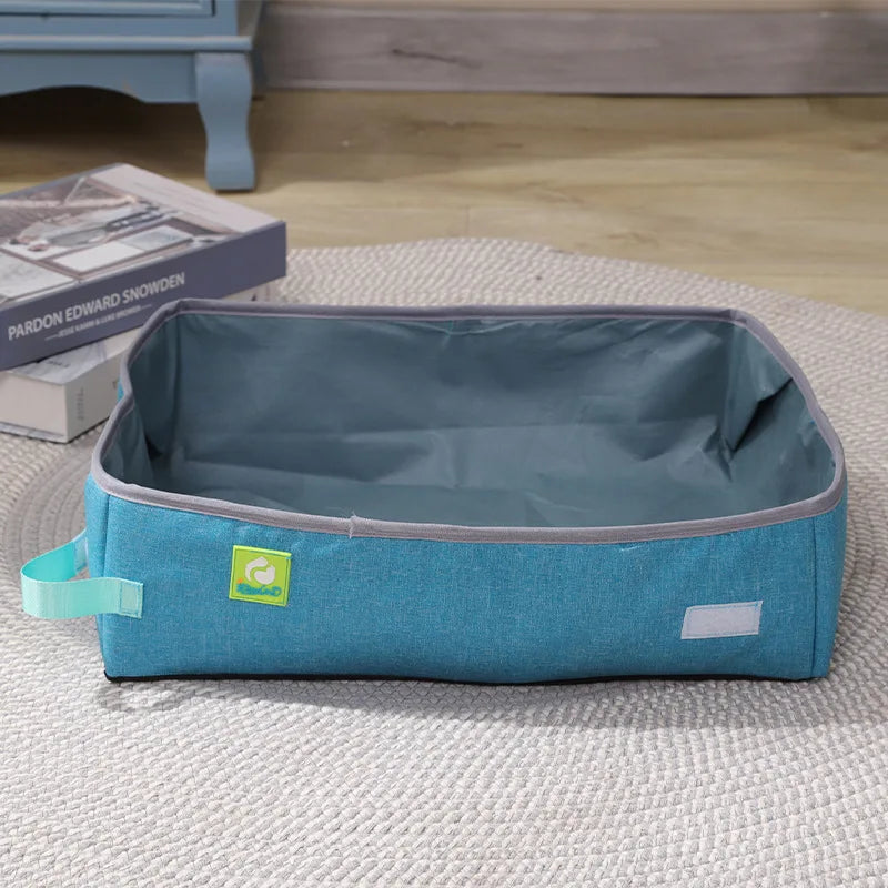 Bac à litière pour chat pliable semi-ouvert — tissu Oxford imperméable – photo 9