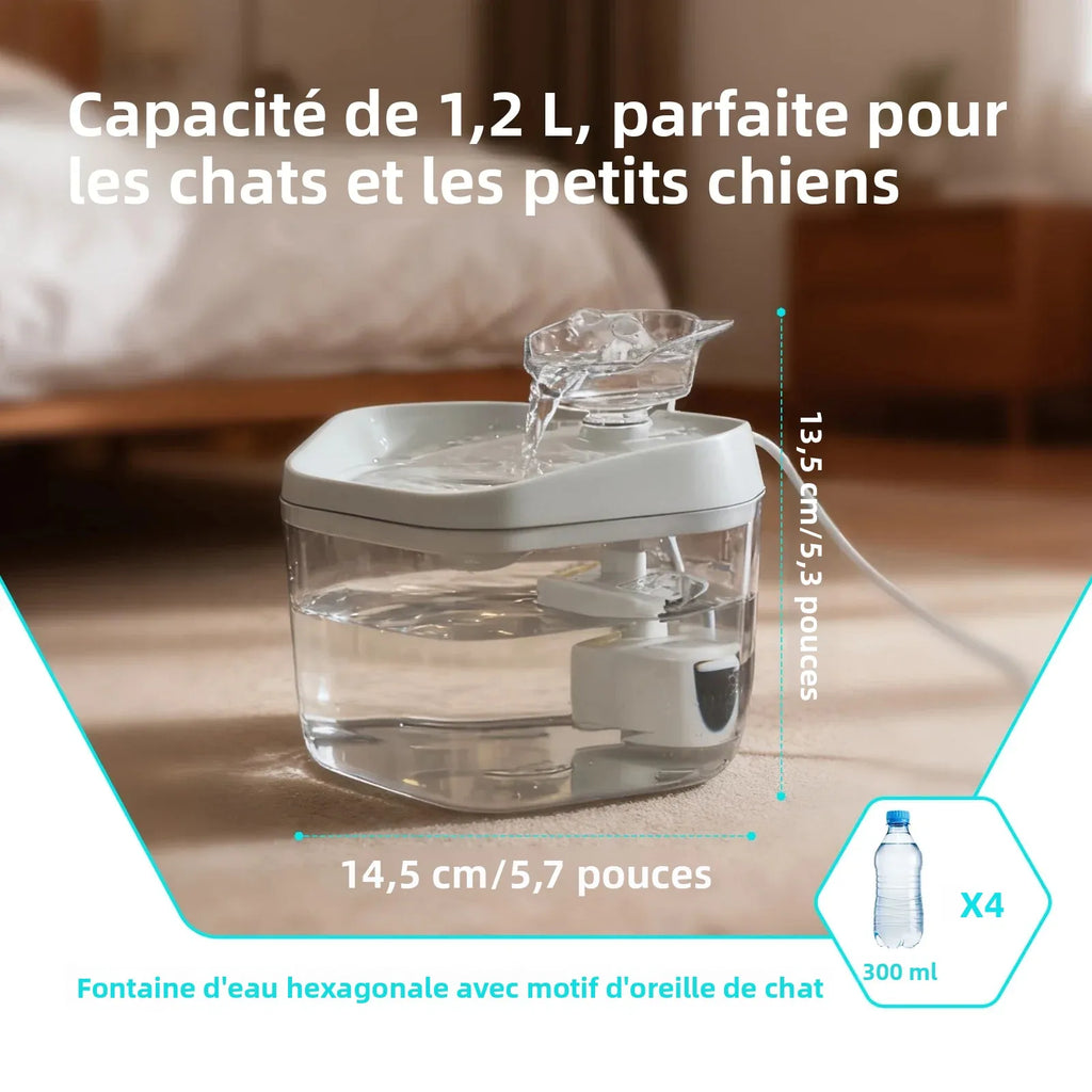 Fontaine à eau pour chat 1,2 L USB — gris, blanc ou bleu – photo 3