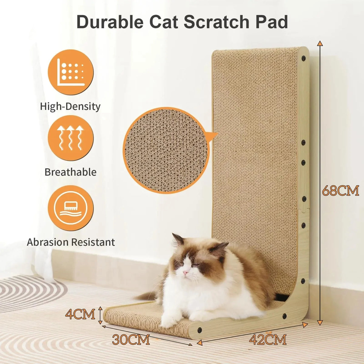 Griffoir pour chat en carton forme L — lit et griffoir 2 en 1 – photo 8
