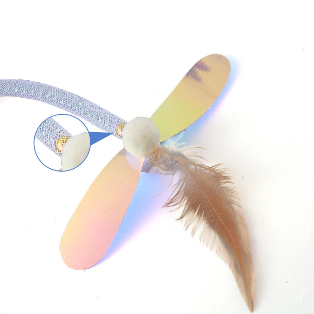Canne à plumes pour chat à ressort et paillettes — lot de 2 – photo 5