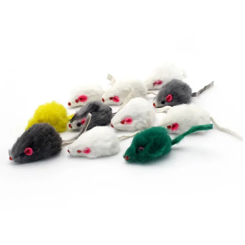 Souris pour chat en fausse fourrure et plumes — lot de 5 ou 10 – photo 8