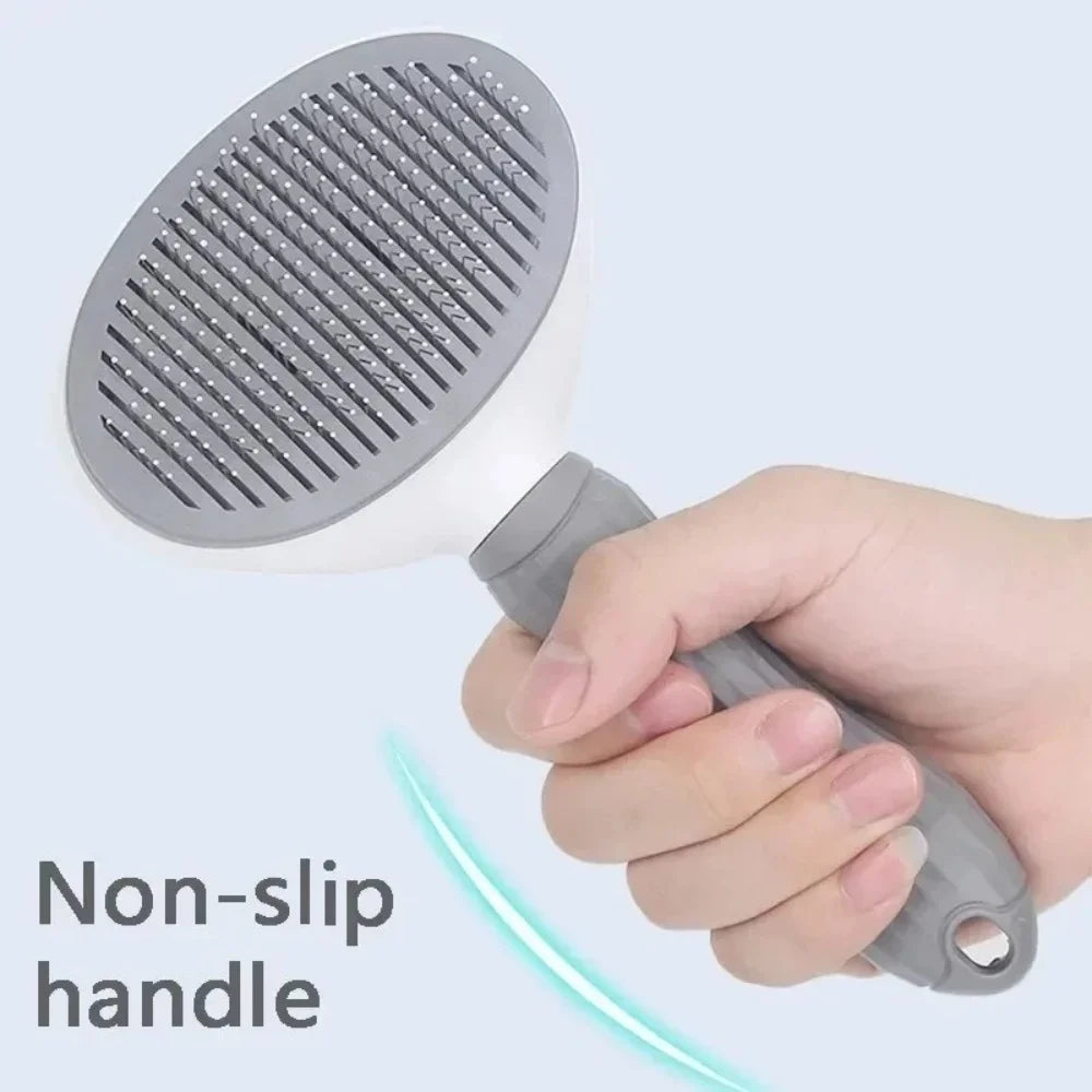 Brosse autonettoyante pour chat — carde anti-poils à bouton – photo 3