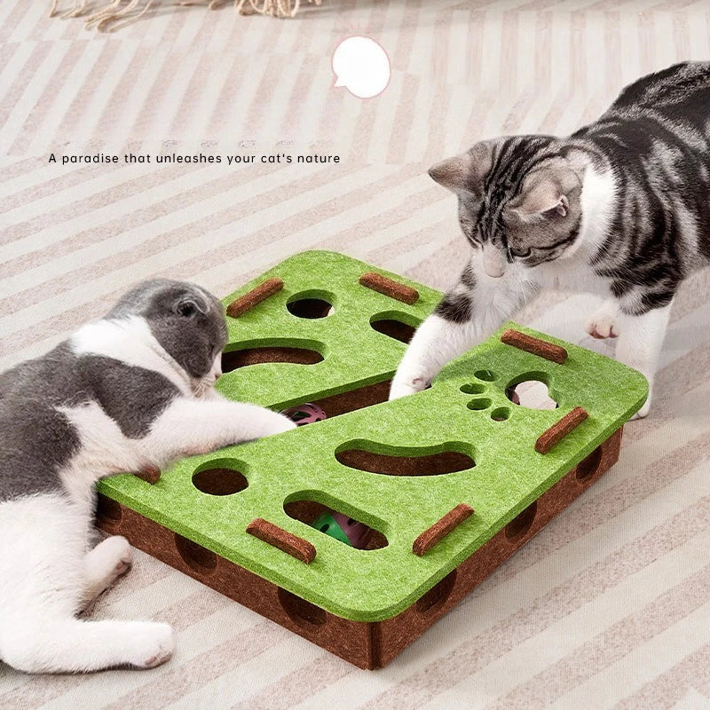 Griffoir pour chat carré ou fleur — jouet interactif en feutre